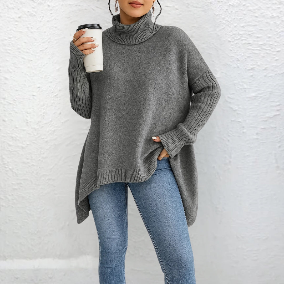 Maglione a collo alto Valentina grigio