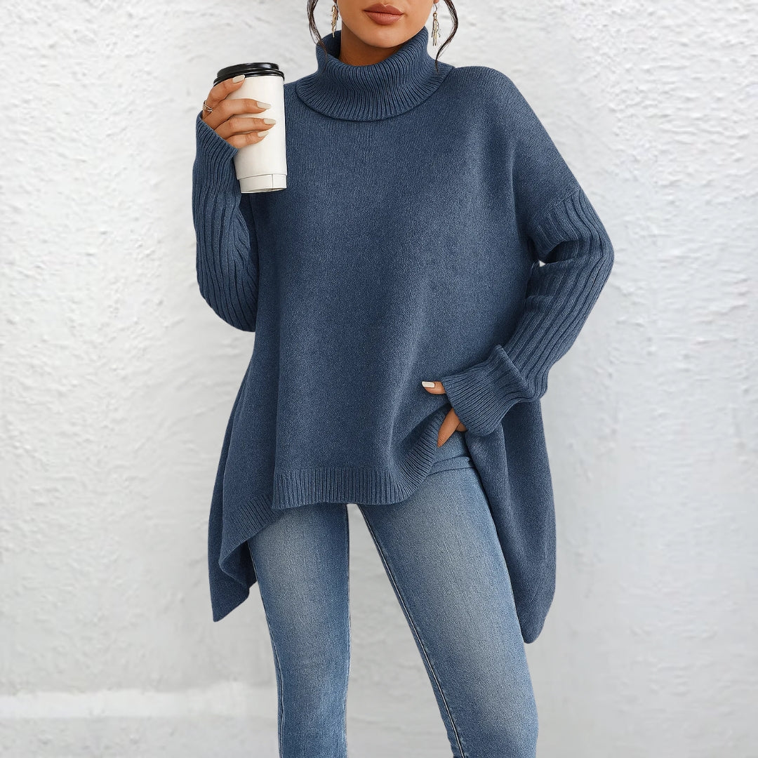 Maglione a collo alto Valentina blu
