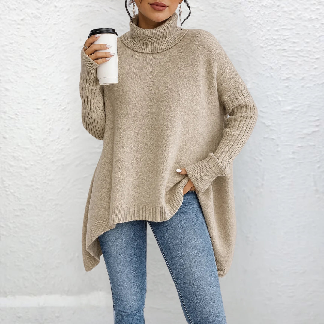 Maglione a collo alto Valentina beige