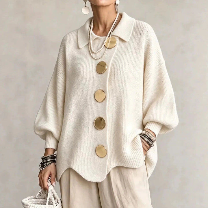 Karina | Cardigan Oversize con Colletto e Bottoni