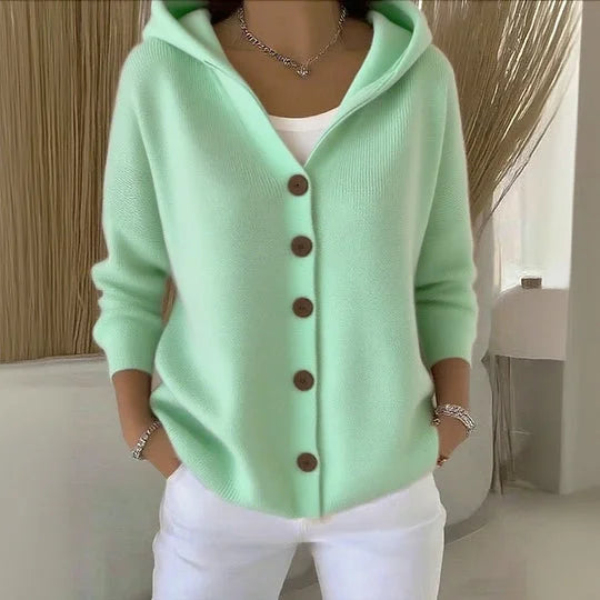 Cardigan Comodo a Maniche Lunghe - Verde