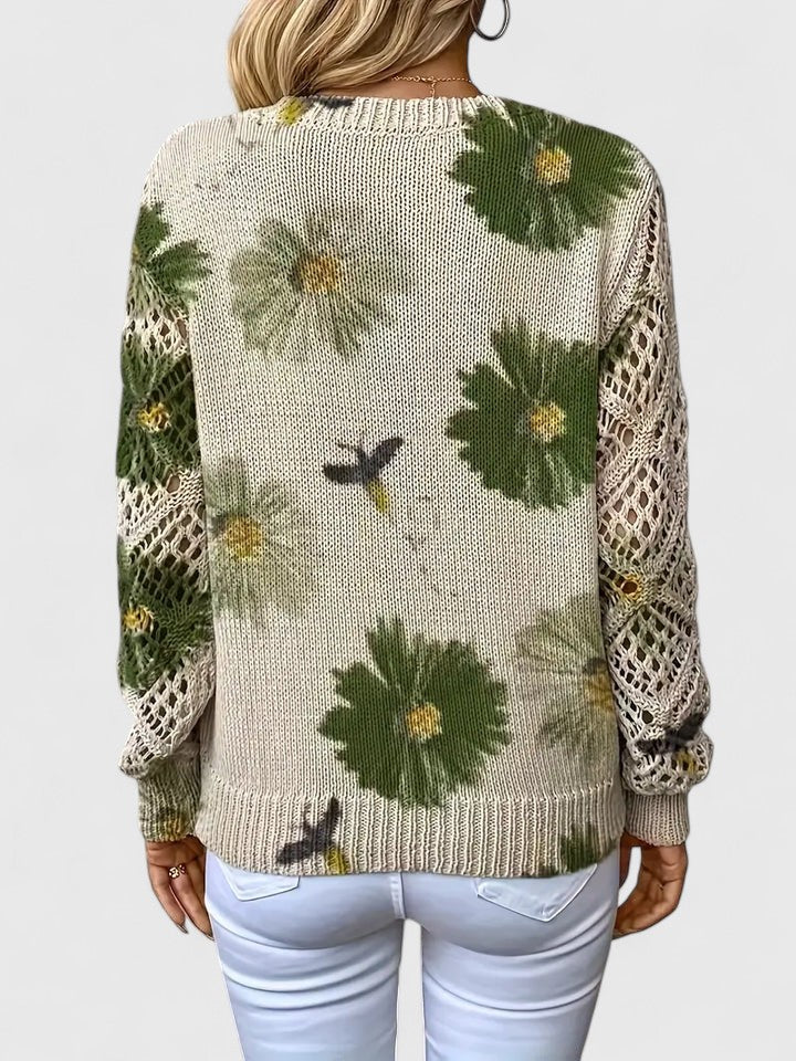 Maglione elegante con motivo floreale