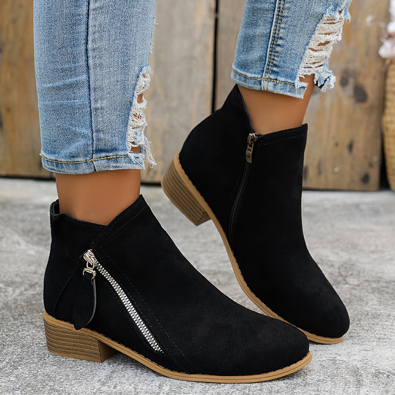 Federica | Stivaletti Scamosciati Eleganti - Nero
