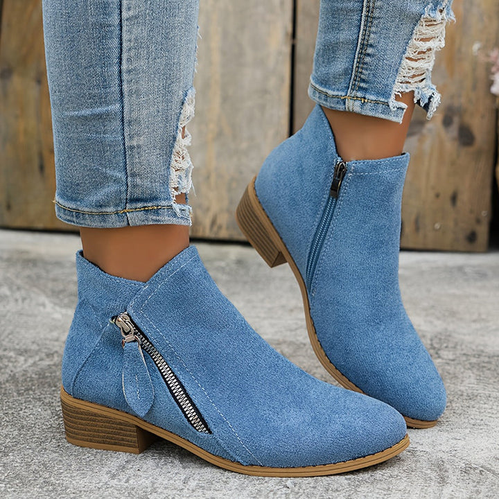 Federica | Stivaletti Scamosciati Eleganti - Blu