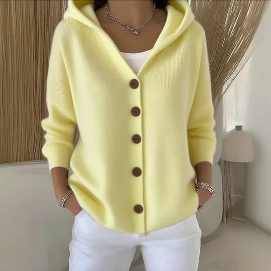 Loretta | Comodo Cardigan a Maniche Lunghe - Giallo