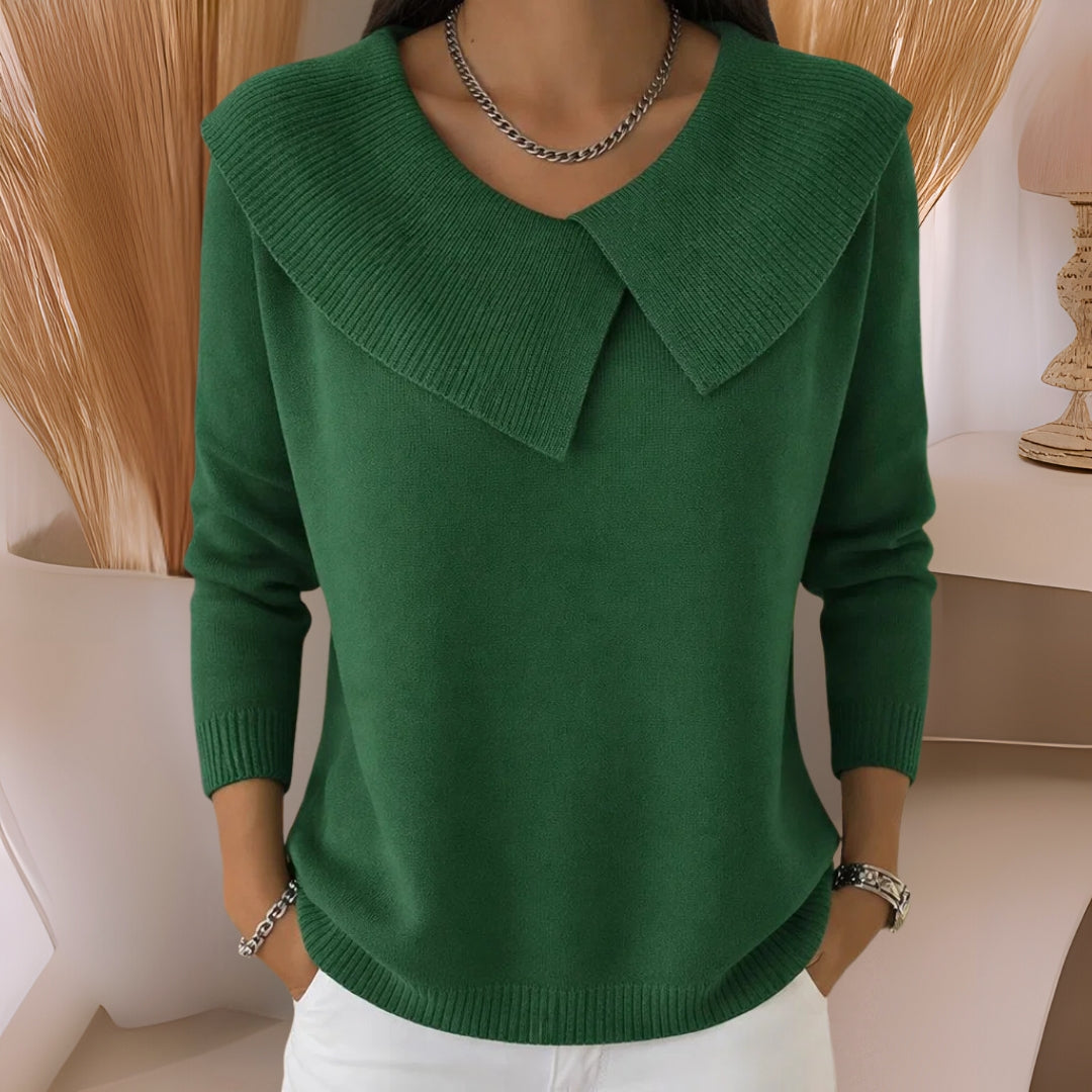 Maglione tricot con collo morbido verde