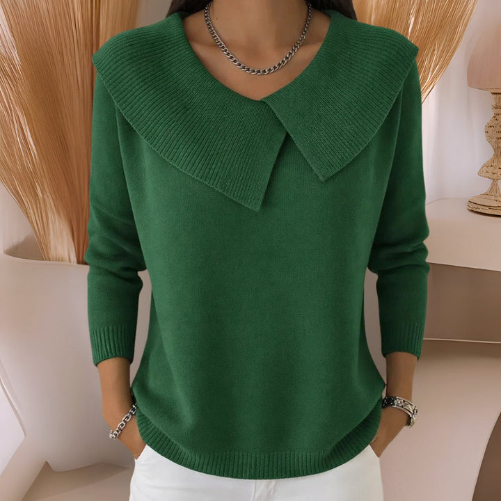 Maglione tricot con collo morbido verde