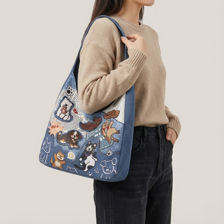 Donata | Borsa in Denim con Toppe