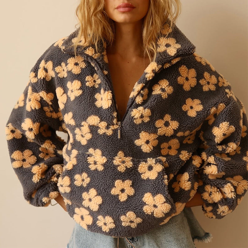 Vittoria | Maglione in Pile Floreale - Giallo