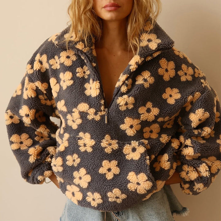 Vittoria | Maglione in Pile Floreale - Giallo