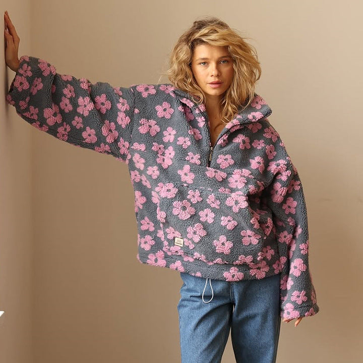 Vittoria | Maglione in Pile Floreale - Rosa
