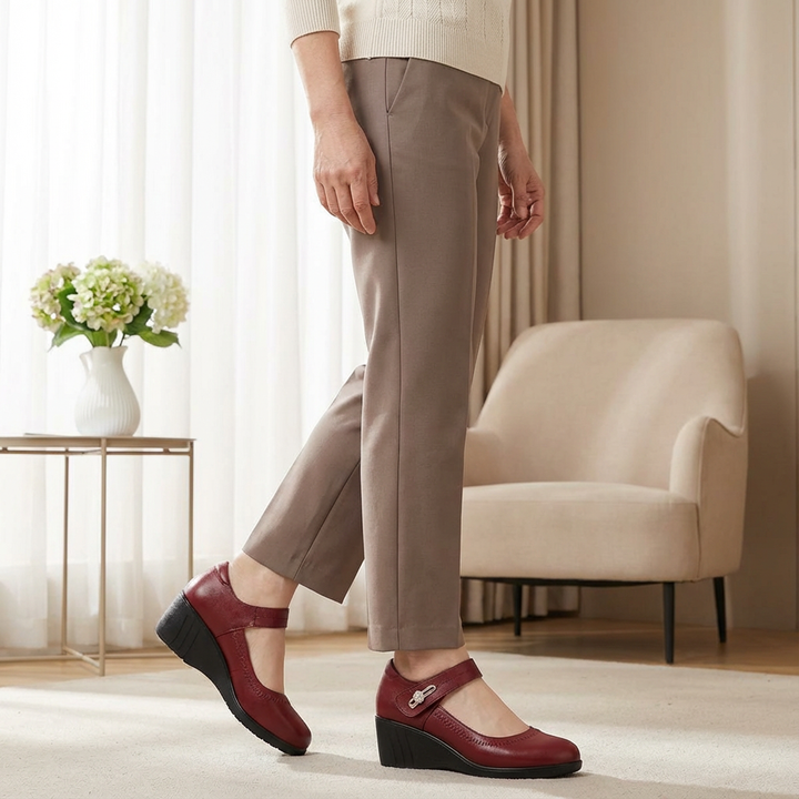 Scarpe con tacco comfort rosse profilo