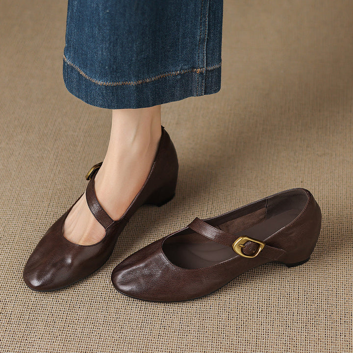 Quira | Ballerina Mary Jane con Punta Tonda