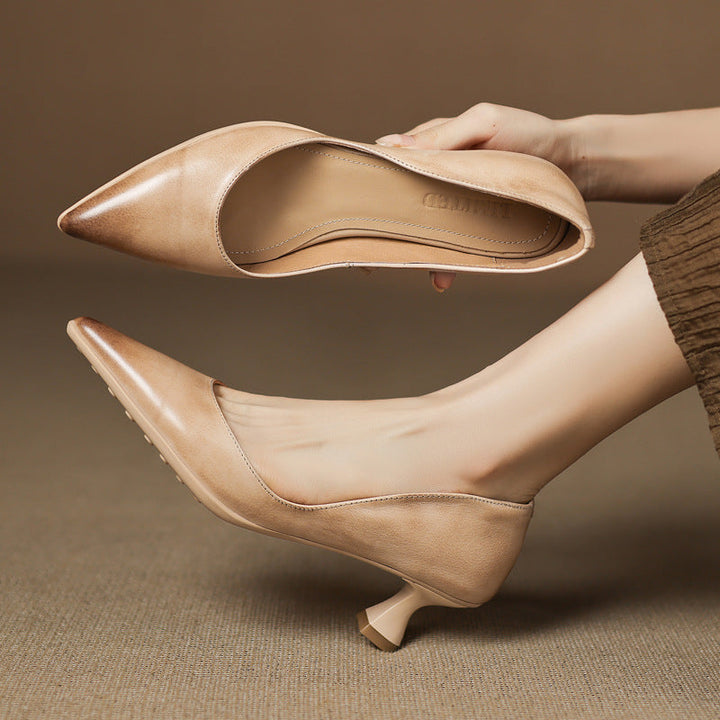 Calenne | Kitten Heel In Pelle