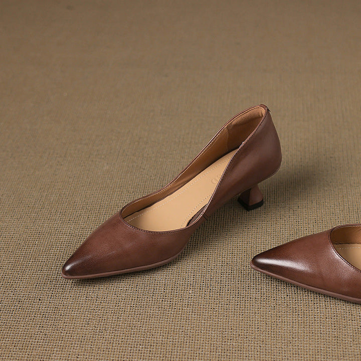 Calenne | Kitten Heel In Pelle