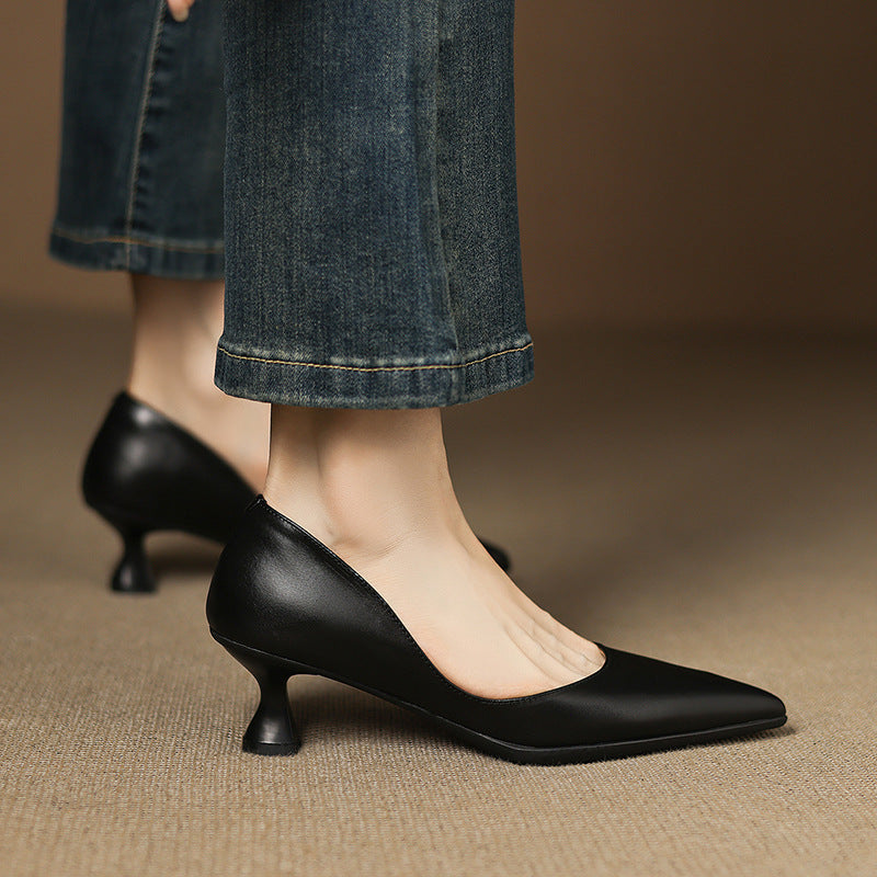 Calenne | Kitten Heel In Pelle
