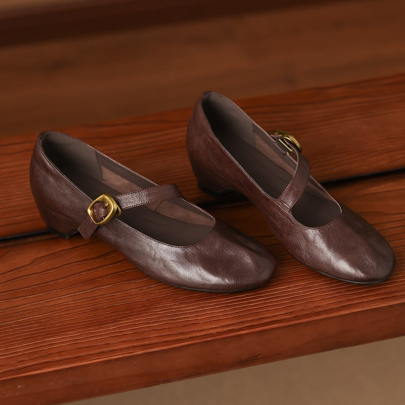 Quira | Ballerina Mary Jane con Punta Tonda