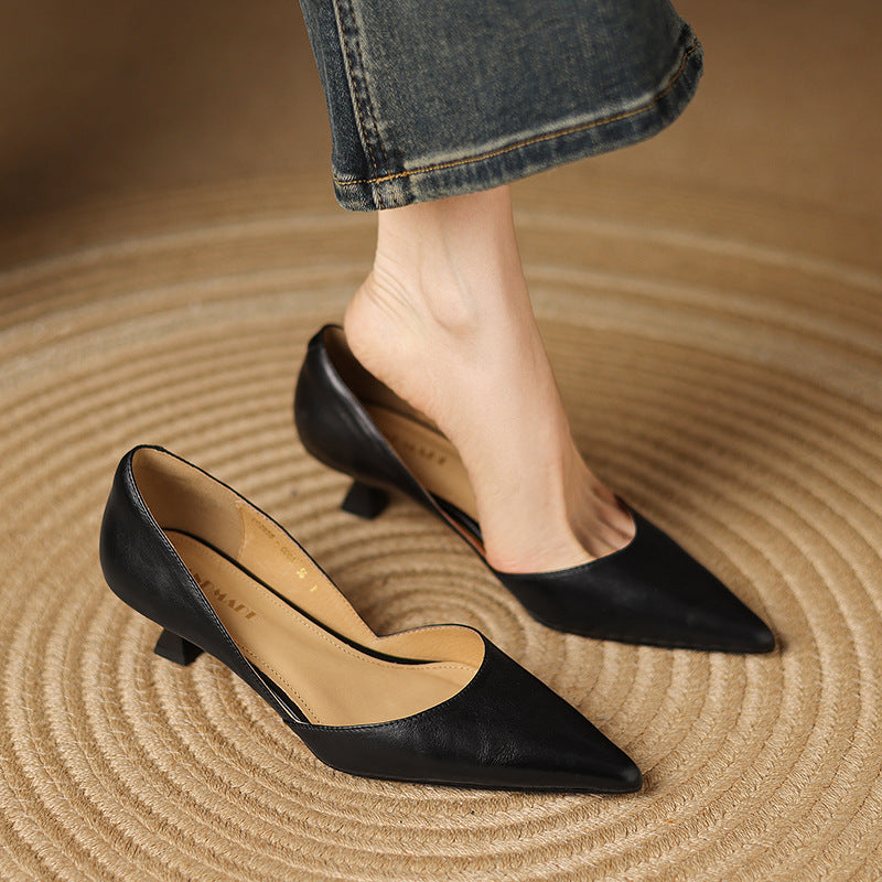 Ceyra | Kitten Heel In Pelle