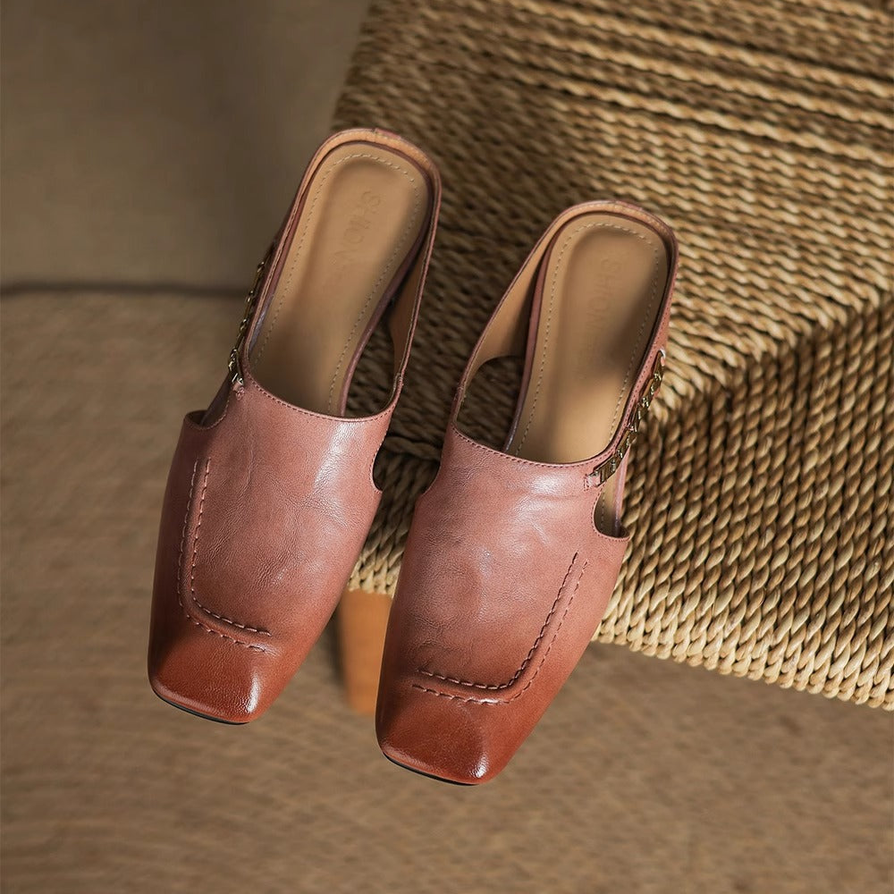 Avella | Mules In Pelle