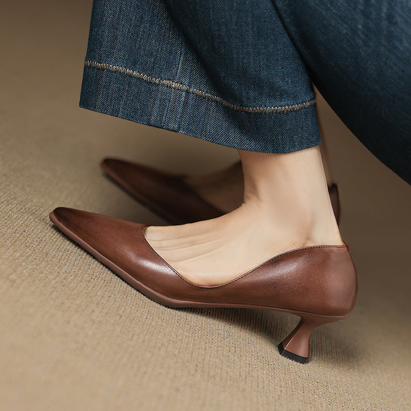 Calenne | Kitten Heel In Pelle