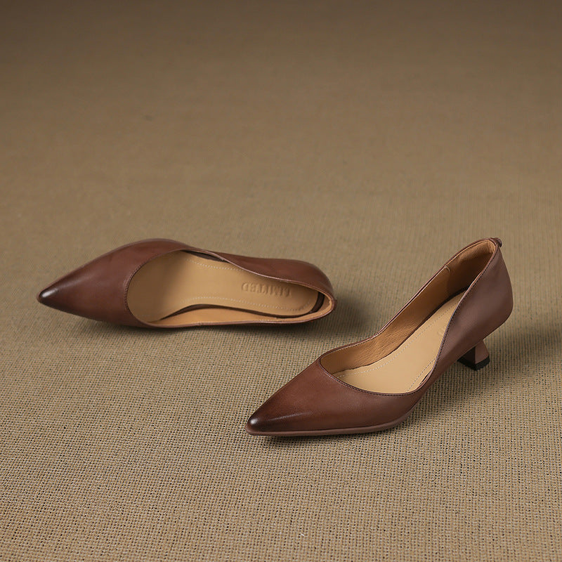 Calenne | Kitten Heel In Pelle