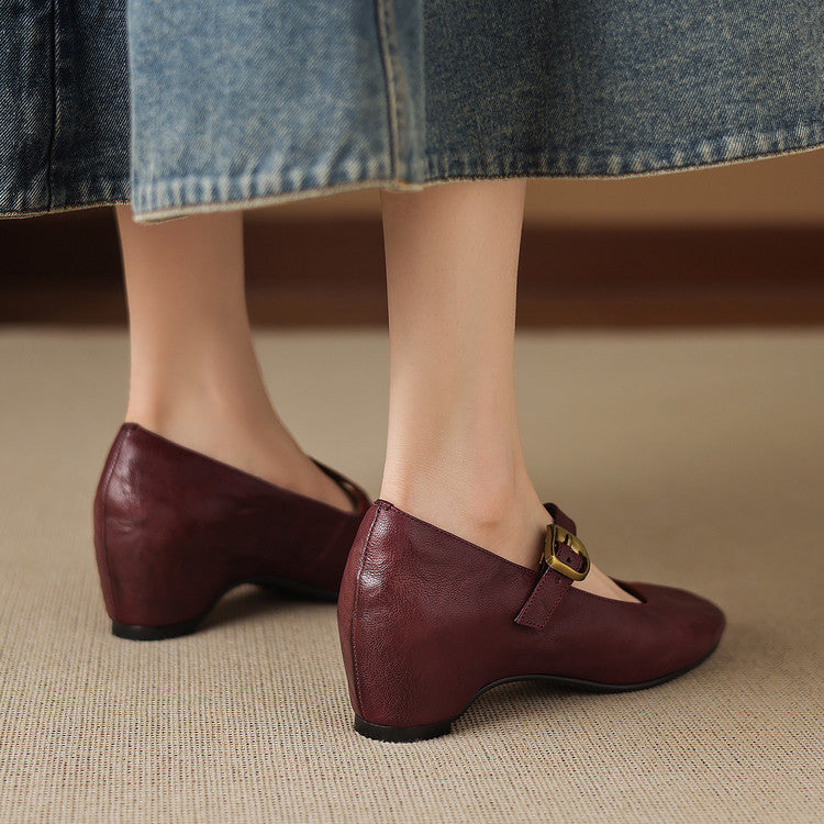 Quira | Ballerina Mary Jane con Punta Tonda