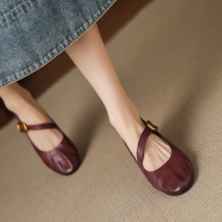 Quira | Ballerina Mary Jane con Punta Tonda