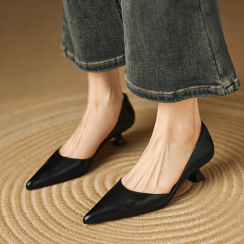 Ceyra | Kitten Heel In Pelle