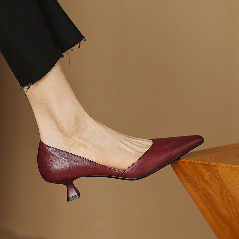 Ceyra | Kitten Heel In Pelle