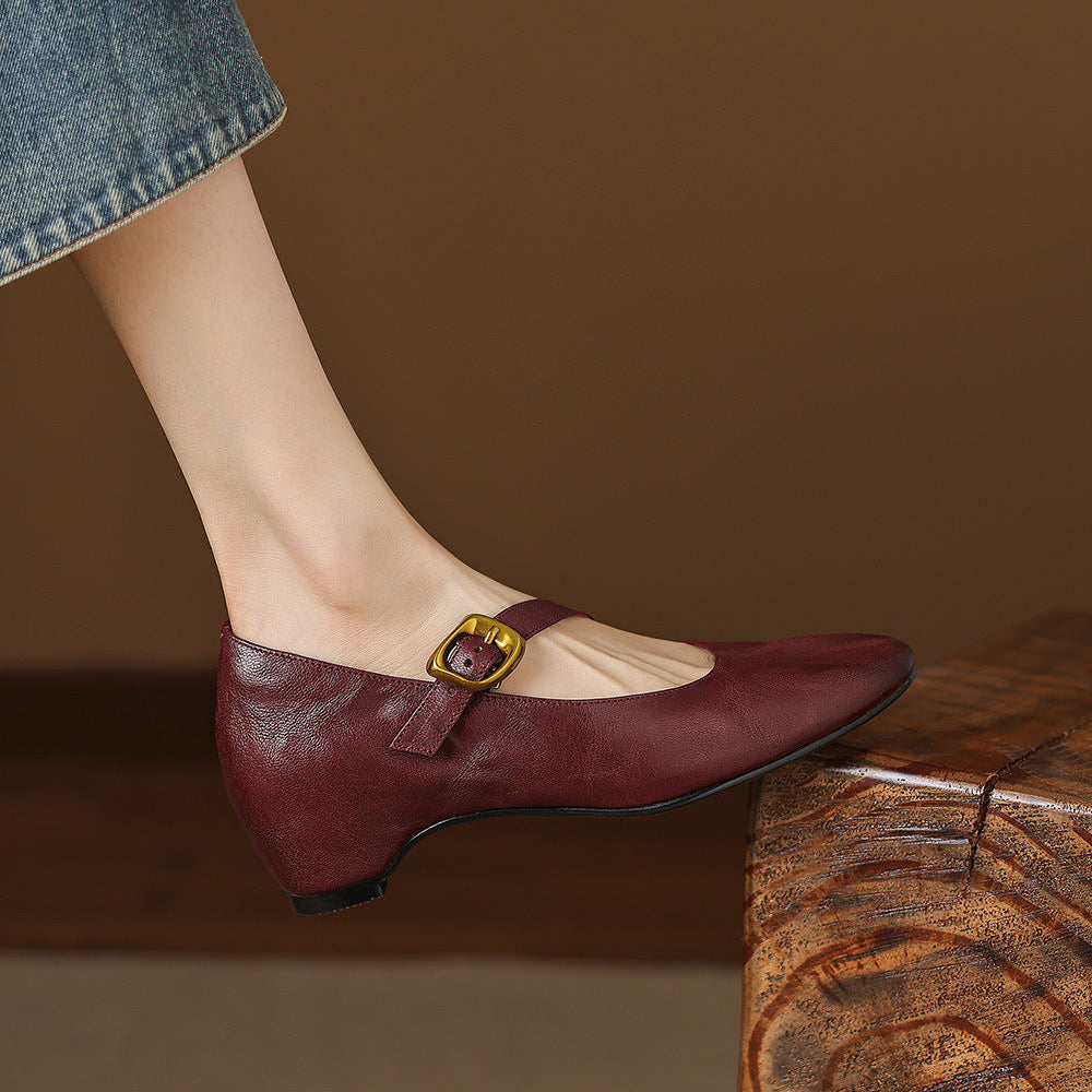 Quira | Ballerina Mary Jane con Punta Tonda