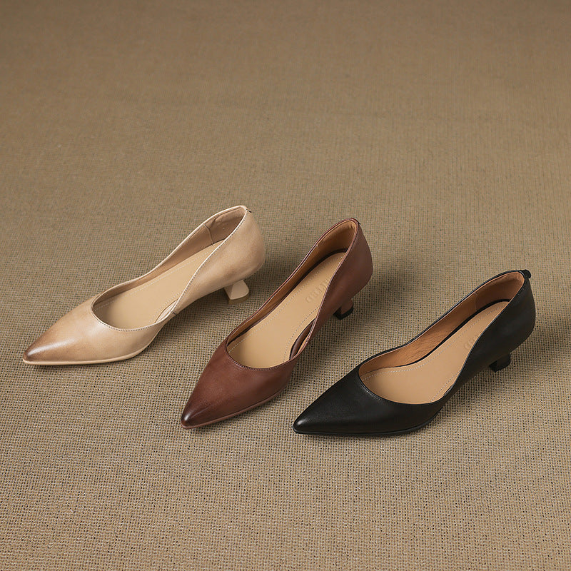 Calenne | Kitten Heel In Pelle