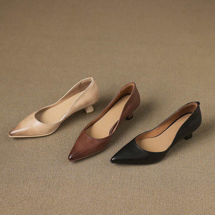 Calenne | Kitten Heel In Pelle