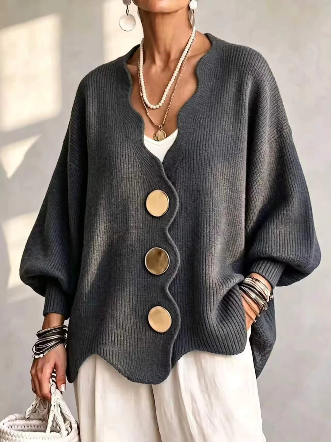 Madison | Cardigan Ampio con Bottoni