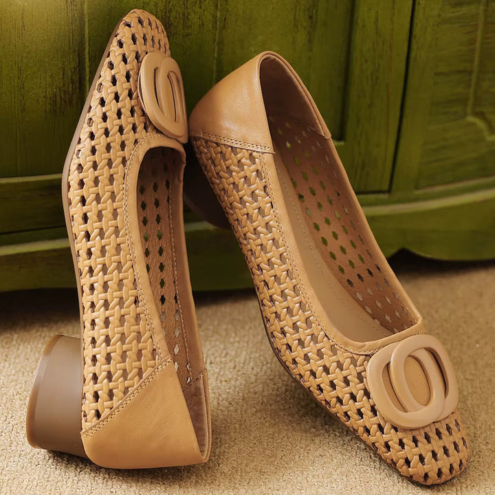 Opium | Ballerine In Pelle Intrecciata