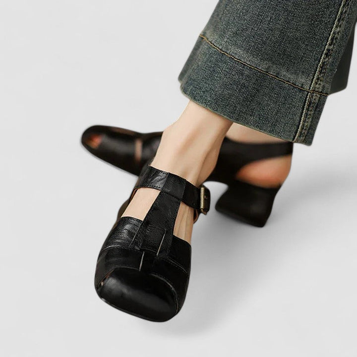 Francesca | Scarpe Mary Jane Traforate con Tacco