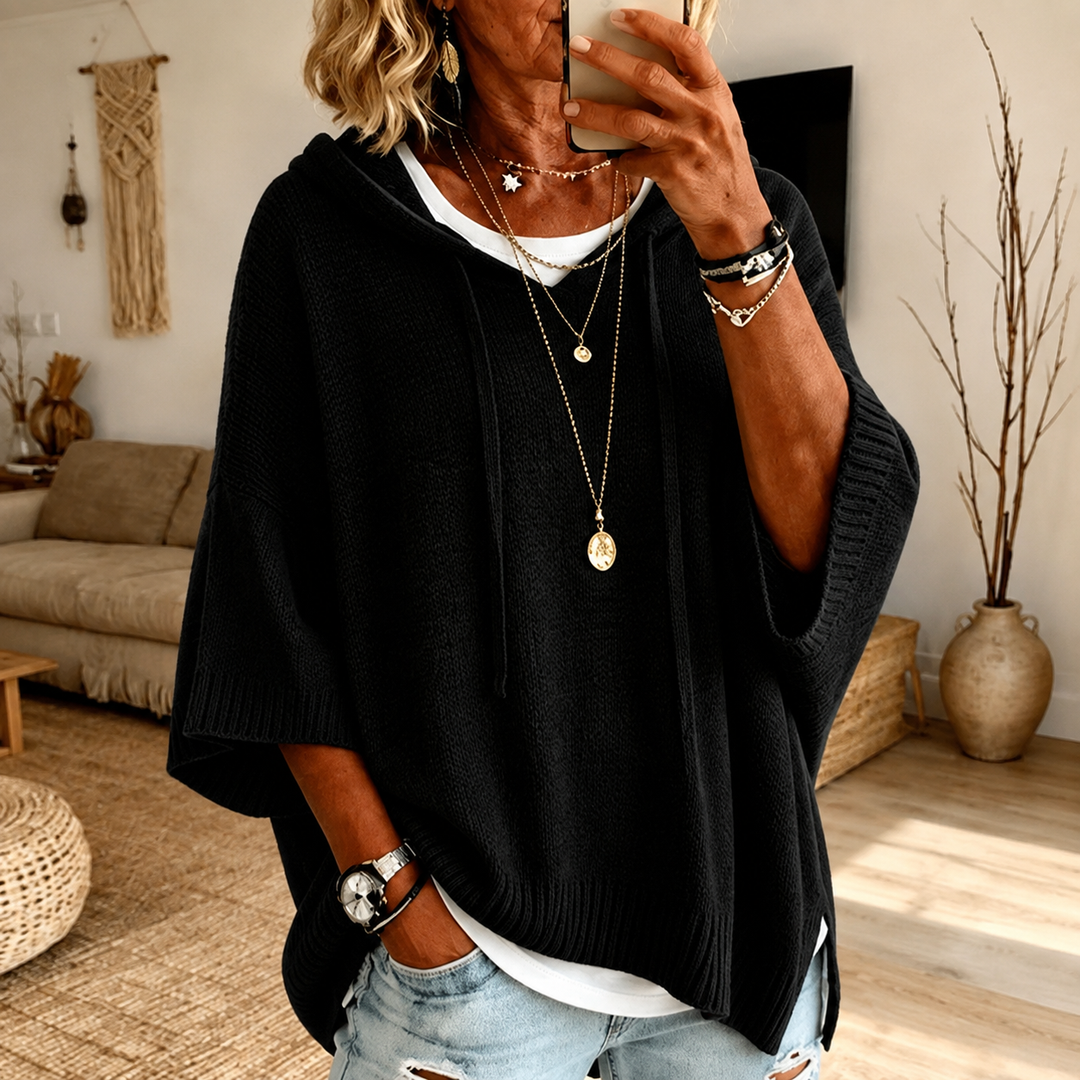 Sophie | Maglione Poncho Nero