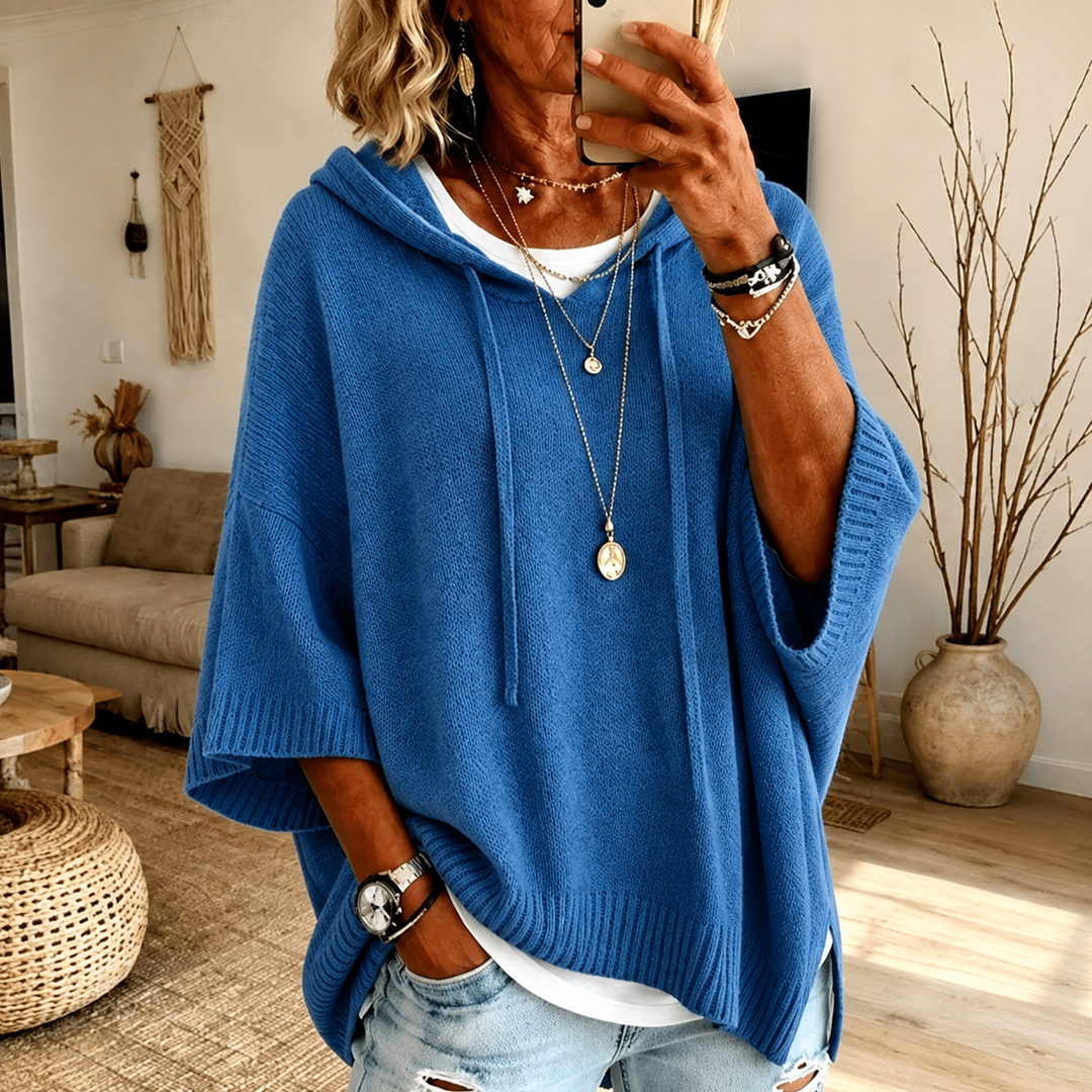 Amelie | Maglione Poncho Blu