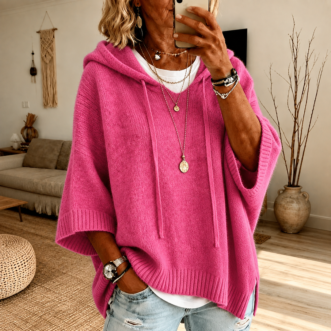 Chloe | Maglione Poncho Rosa