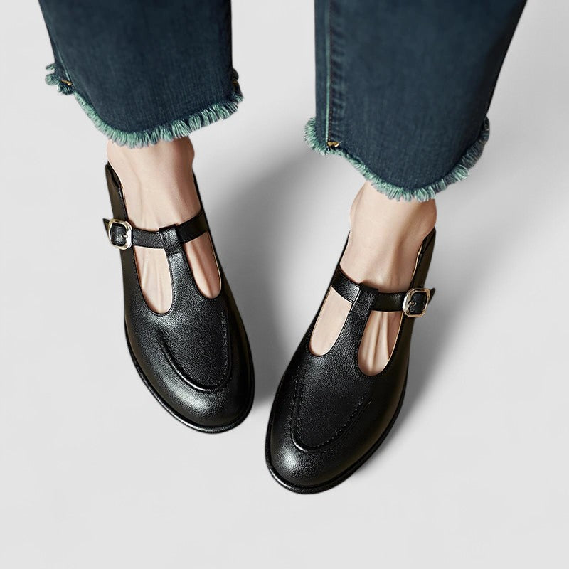 Giulia | Scarpe Mary Jane Inglesi con Tacco Basso