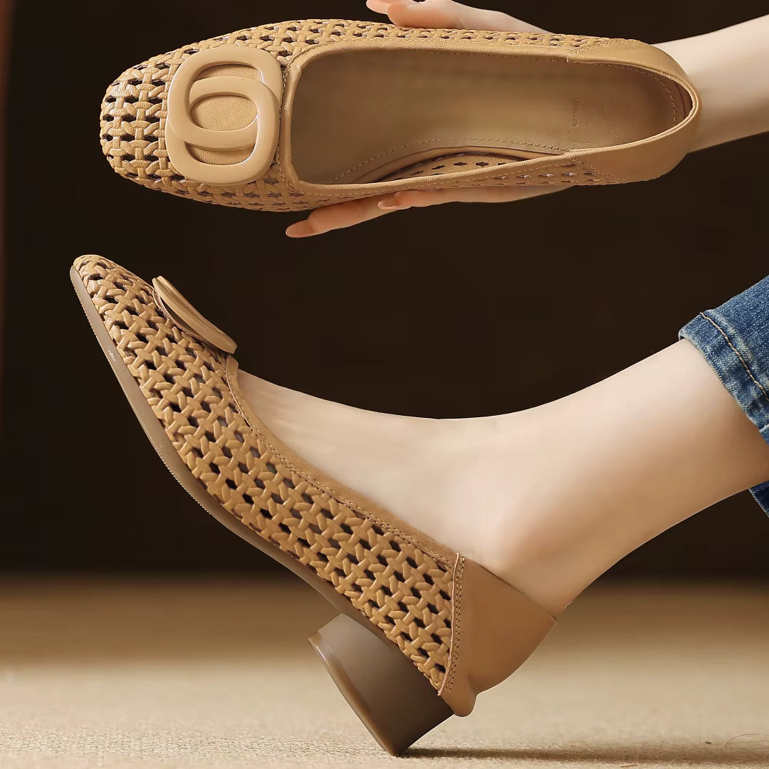 Opium | Ballerine In Pelle Intrecciata