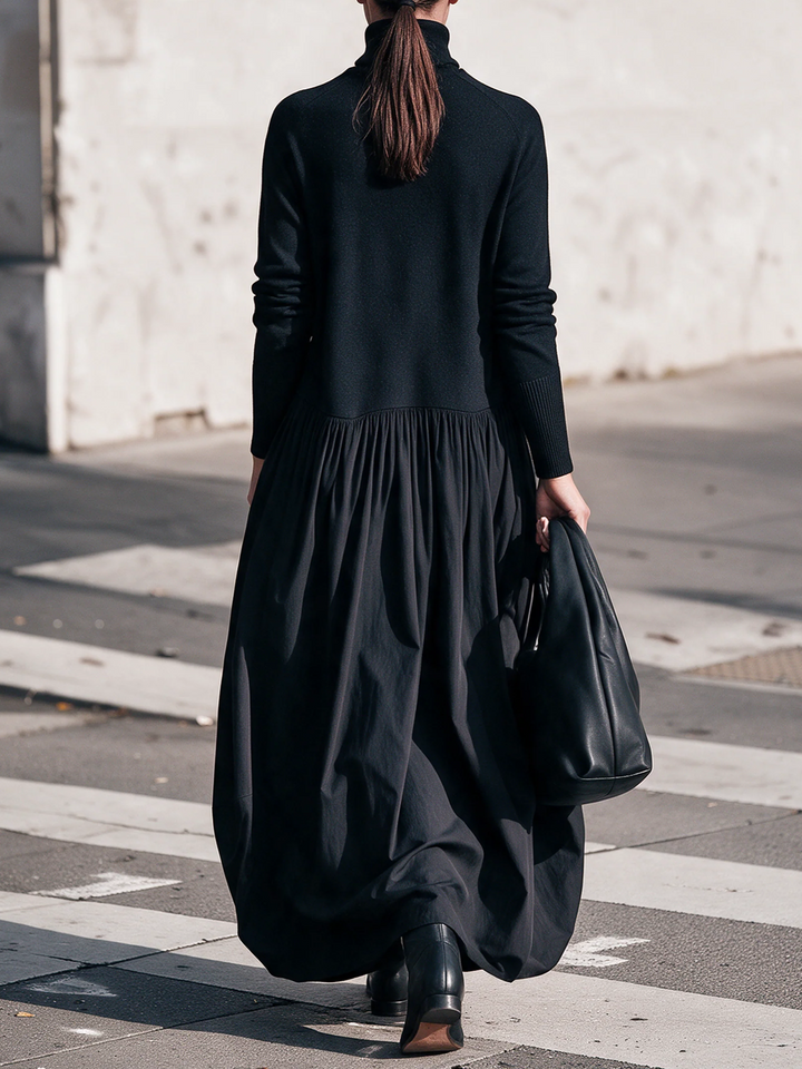 Odette | Vestito Lungo Oversize a Collo Alto
