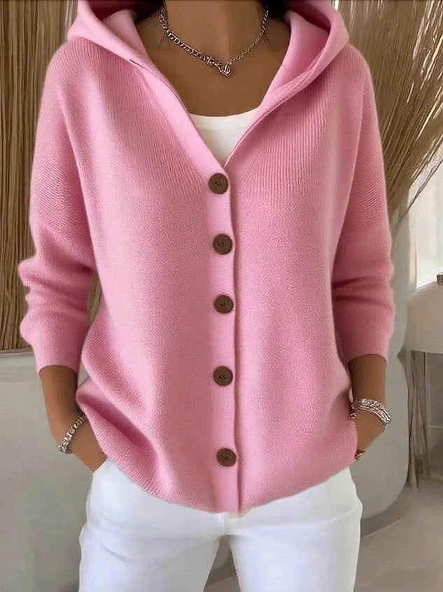 Cardigan Comodo a Maniche Lunghe - Rosa