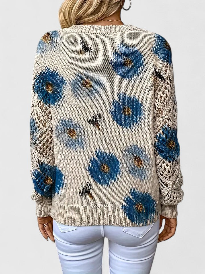 Maglione elegante con motivo floreale