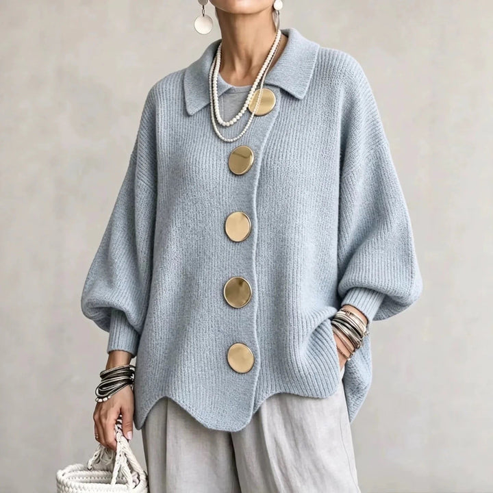 Karina | Cardigan Oversize con Colletto e Bottoni