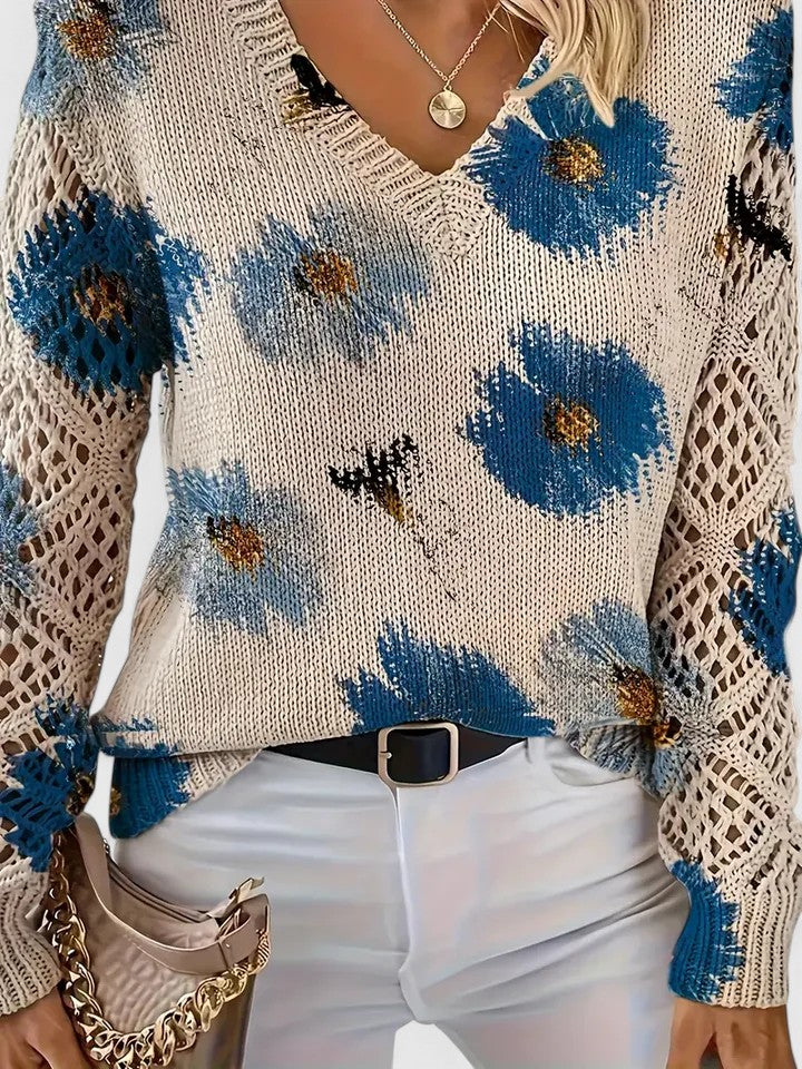 Maglione elegante con motivo floreale