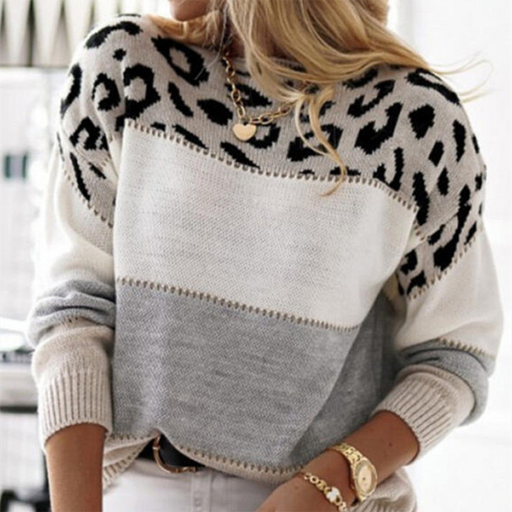 Maglione donna con stampa leopardata