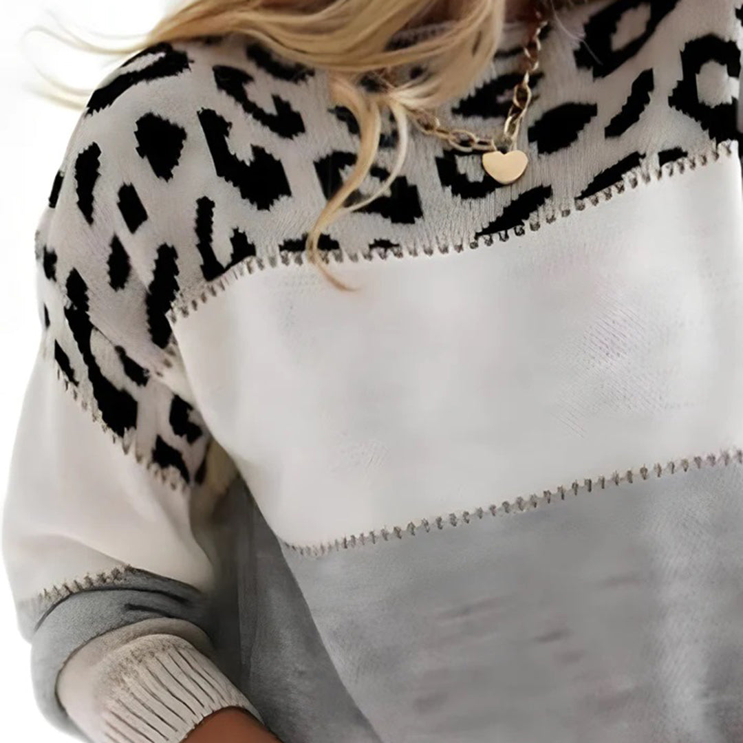 Maglione donna con stampa leopardata