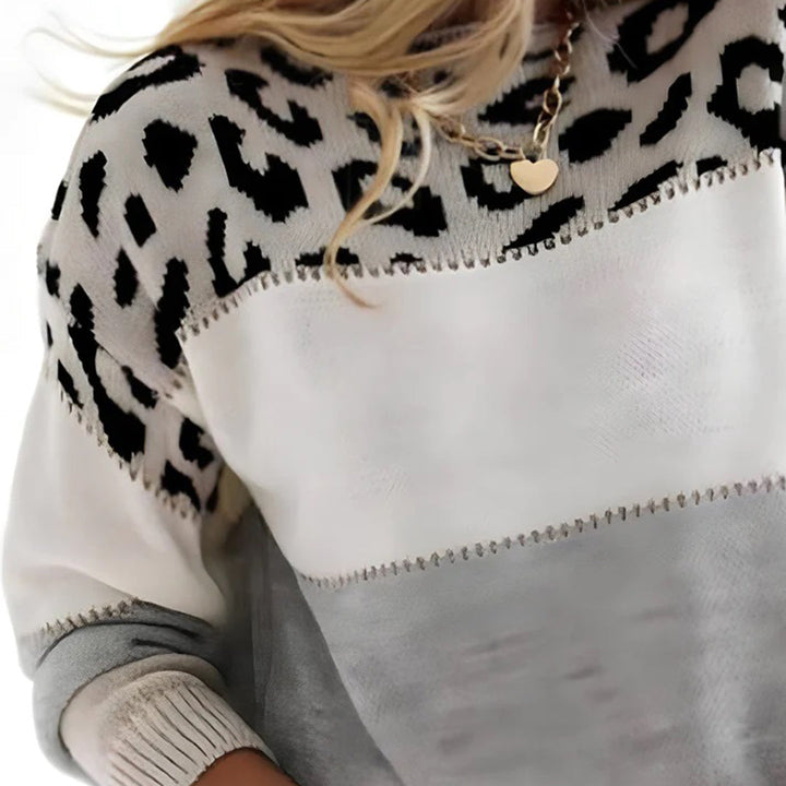 Maglione donna con stampa leopardata