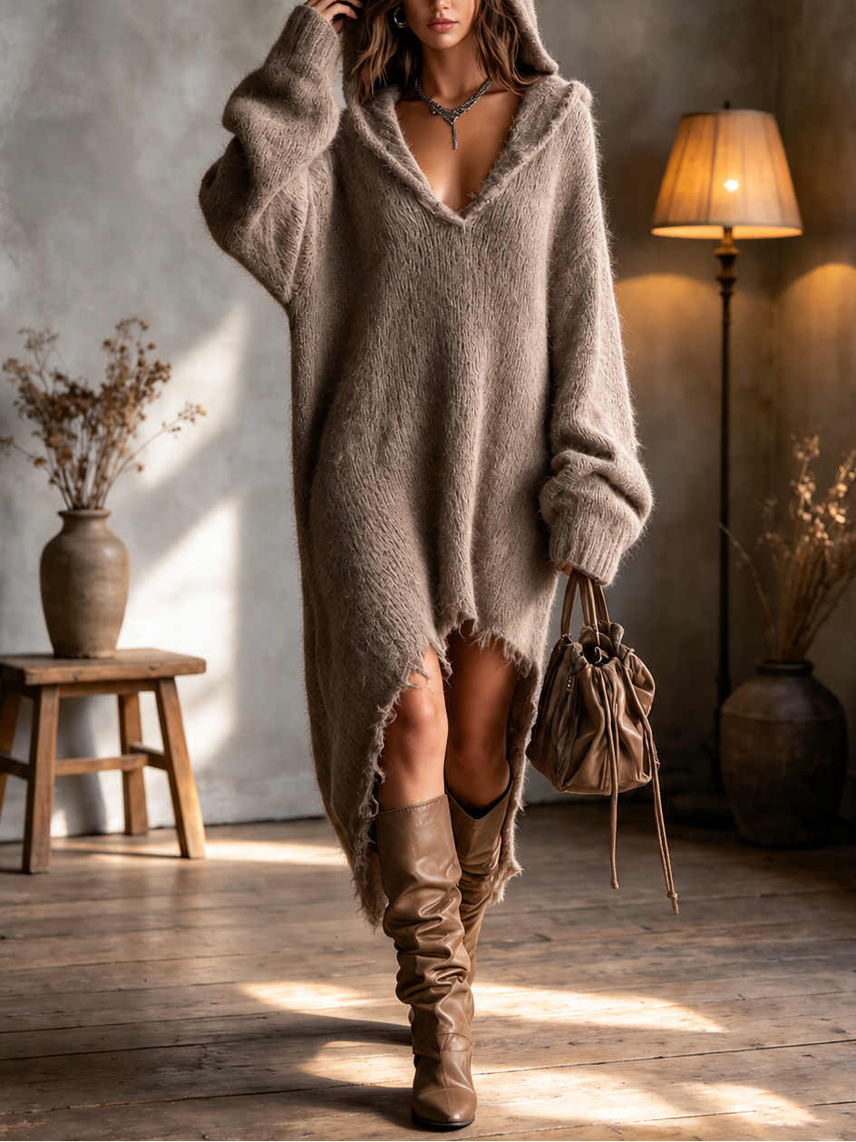 Heather | Vestito Midi con Cappuccio