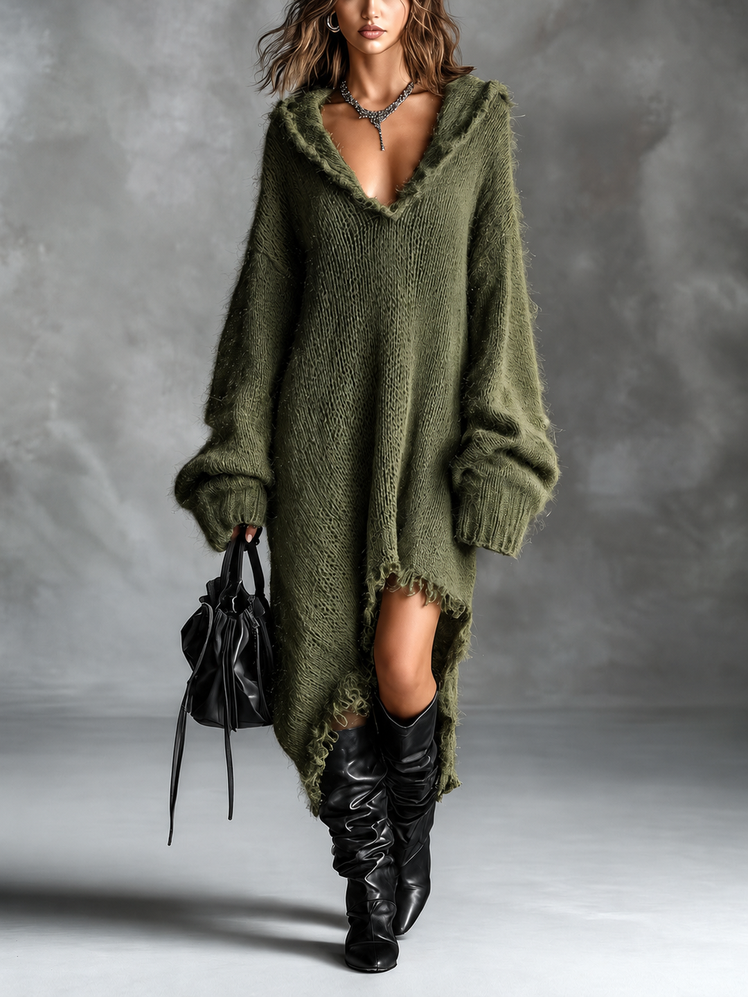Heather | Vestito Midi con Cappuccio